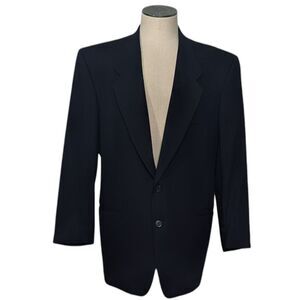 Vintage Mani Armani 44L Blazer Sport Coat Barney's Black Gray Pinstripe Designer